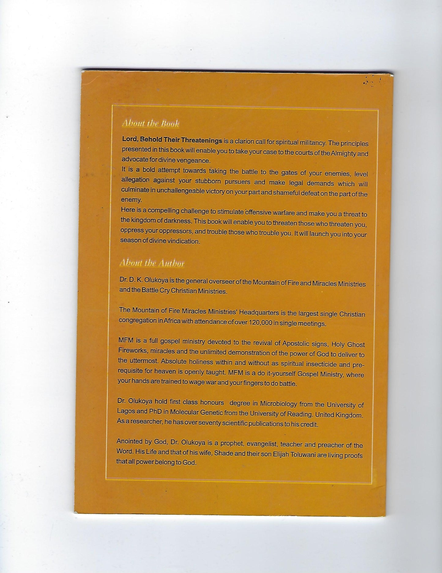 Lord Behold Their Threatening