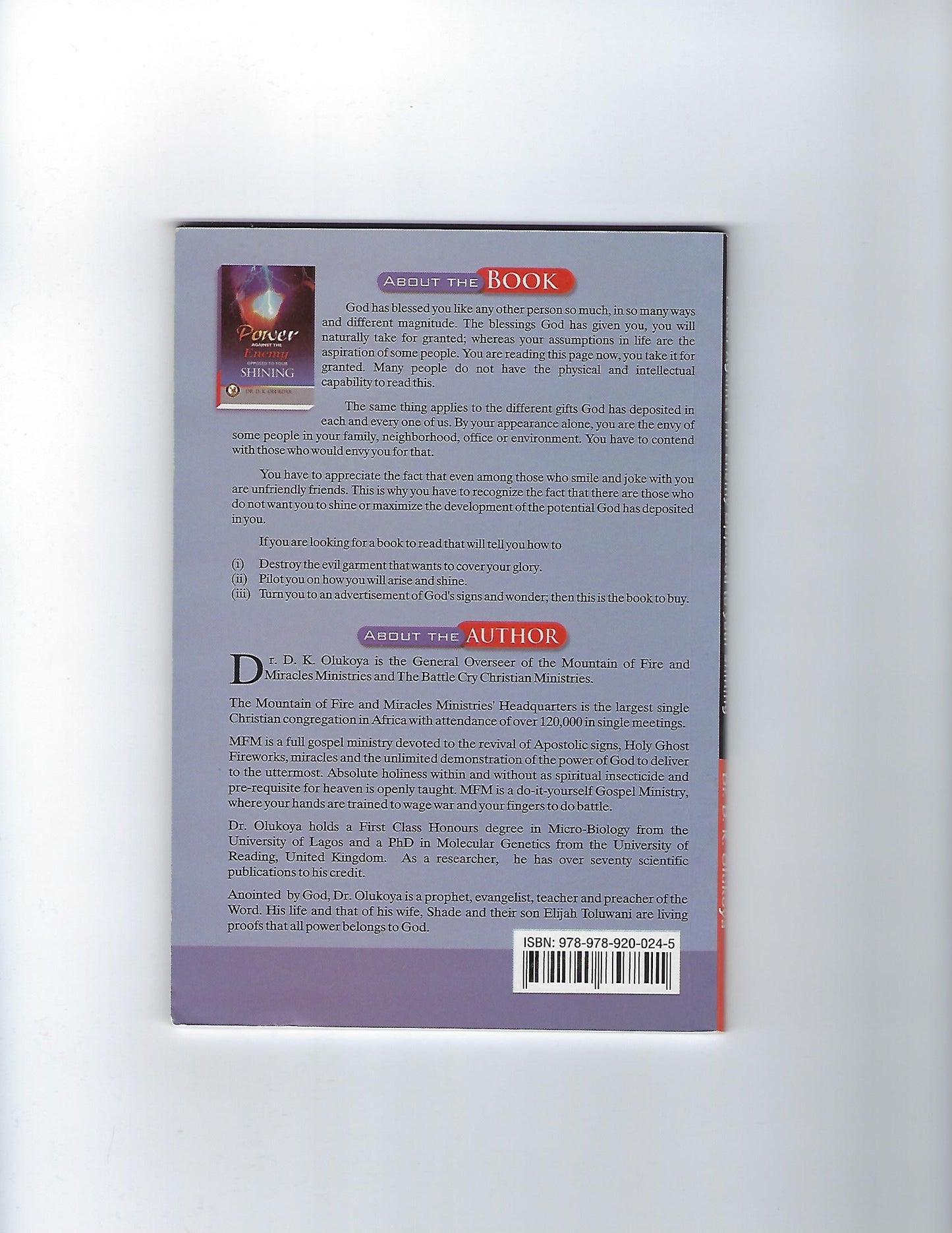 Power Against the Enemy Opposed to Your Shining