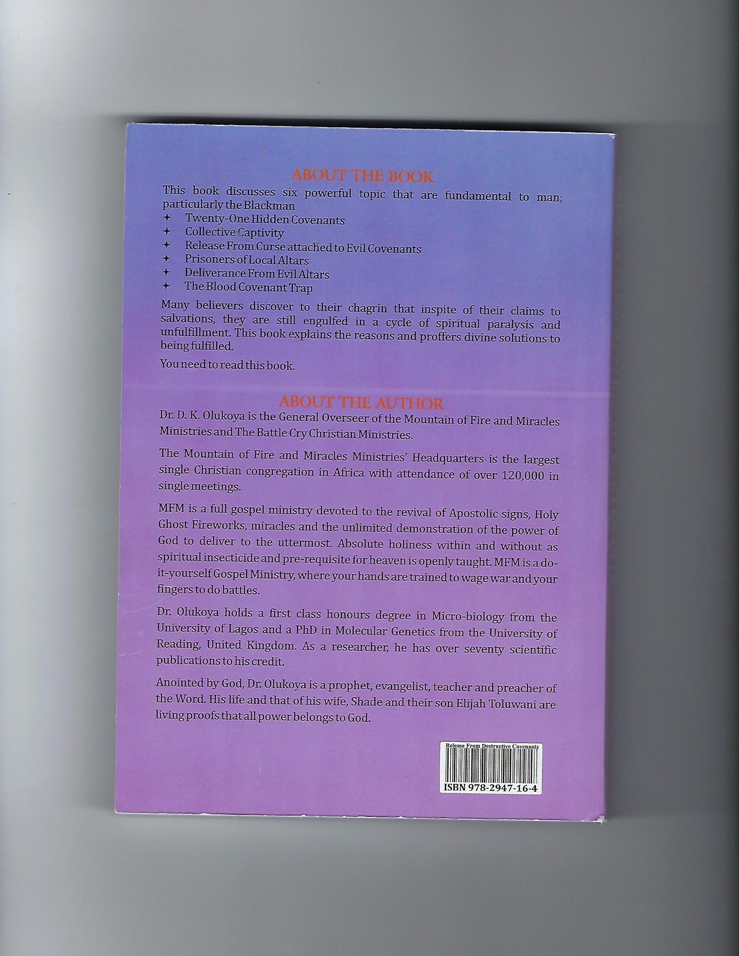 Release from Destructive Covenants