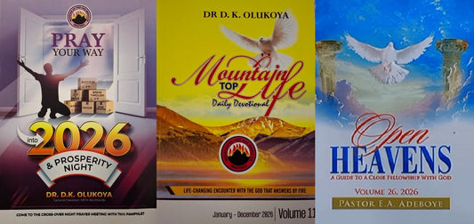Open Heavens 2026,Mountain Top Life Daily Devotional 2026, and Pray Your Way 2026 Combo