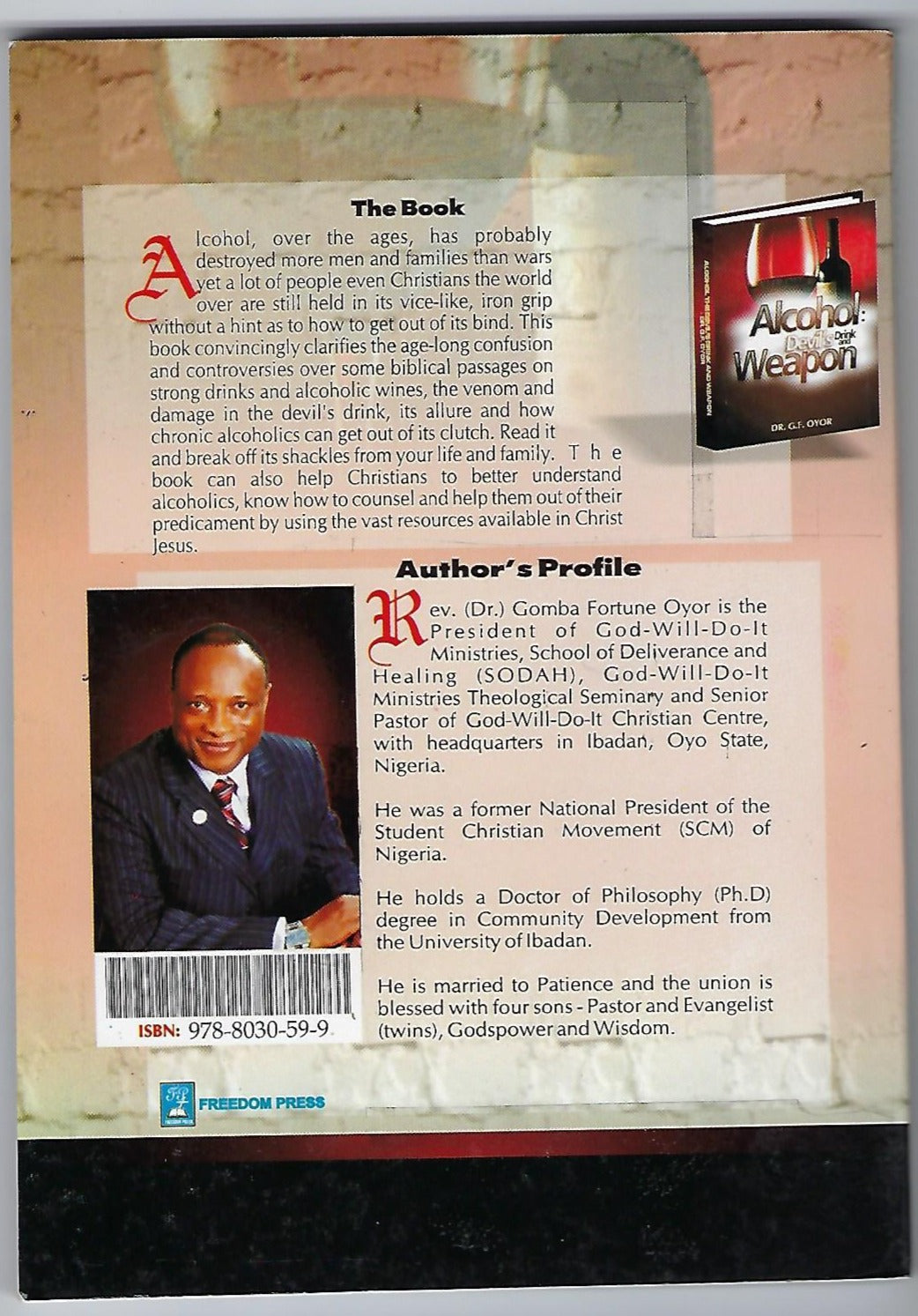 Alcohol, The Devil's Weapon