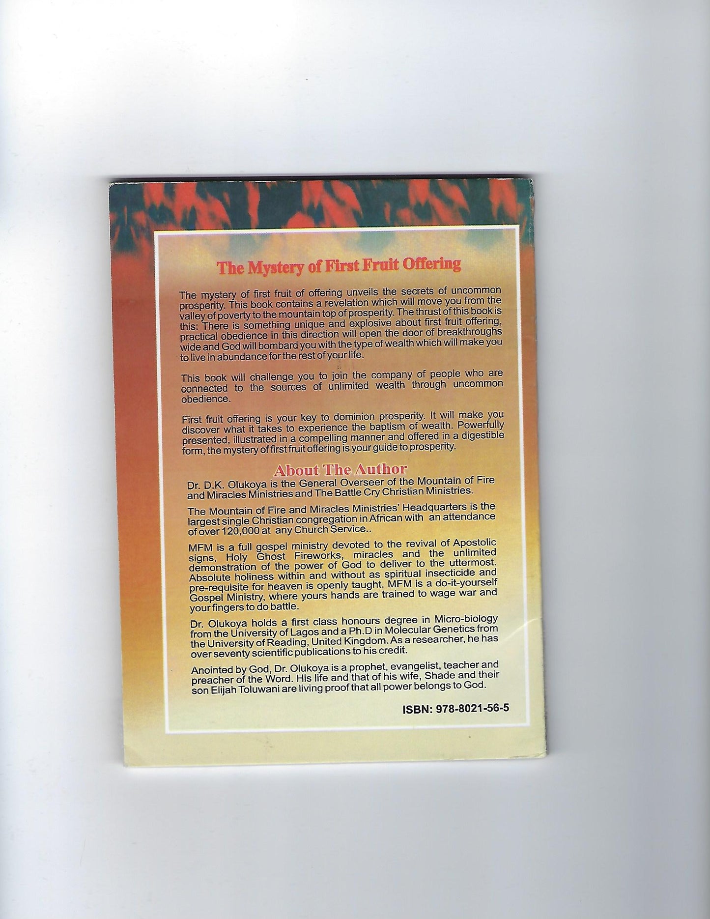 The Mystery of First Fruit Offering